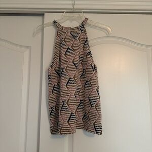 Stylish Pink and Brown Tank Top